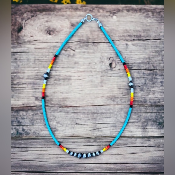 Serape & Pearls Authentic Necklace - Picture 1 of 1